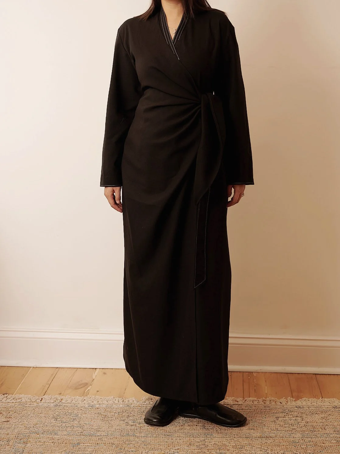 black wool dress