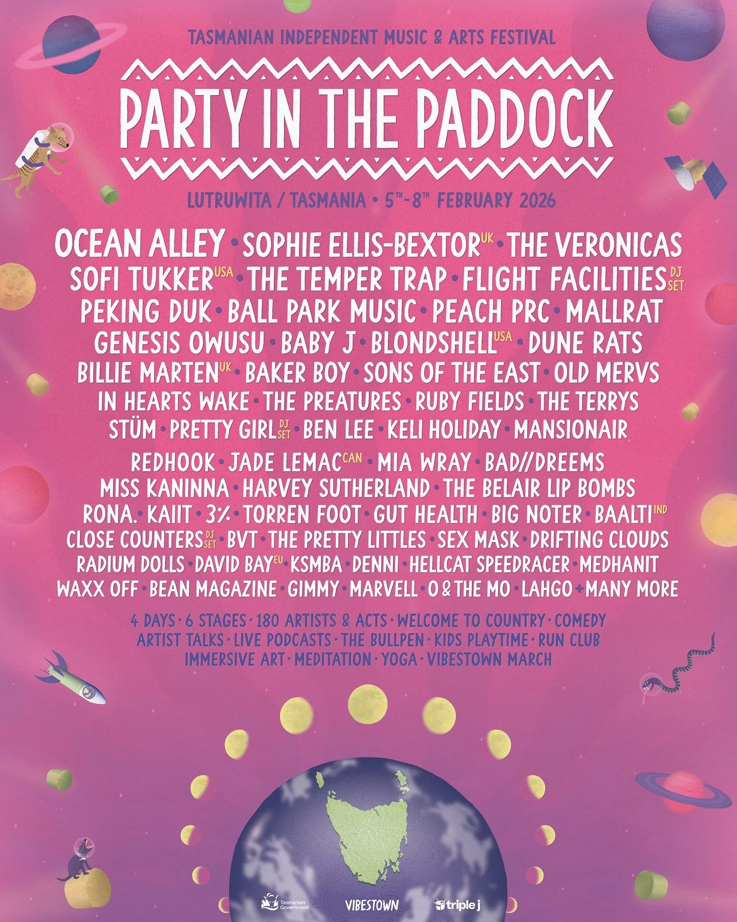 @partyinthepaddock was one of the first festivals we ever got the chance to play back in 2016. We&rsquo;re so stoked to be returning 10 years later to headline! Yewww how good. See ya there ❤️🤘pre-sale sign up on our story!!!