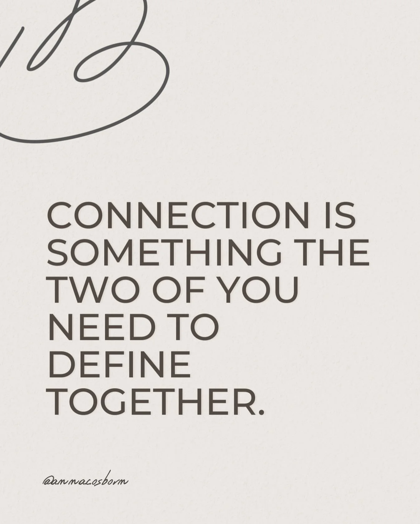 Couples talk about connection all the time in sessions and because it&rsquo;s both a feeling and a behavior, it can get pretty tricky to pin down.⁣
⁣
Connection, the feeling, is about being understood and accepted by one another.⁣
⁣
Connection, the b