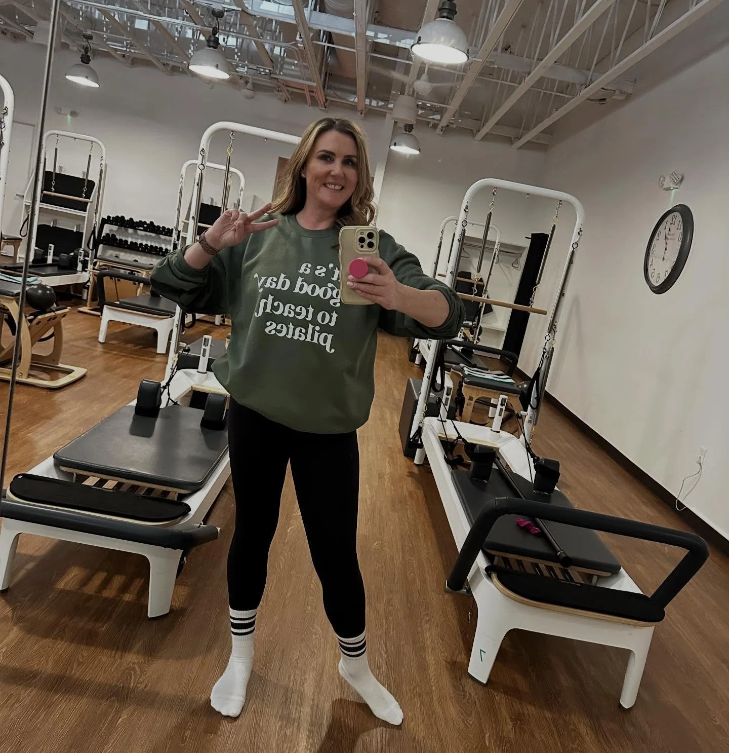 It&rsquo;s a great day to teach Pilates! Class number one under my belt. Started my instructor training in the early Fall and today was my first day teaching solo. Ready to keep learning and growing in this new adventure. 🩵