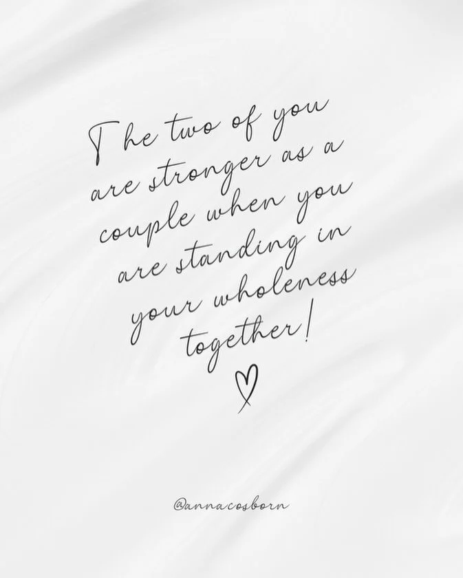 Have you heard of the relationship viewpoint around 1 + 1 = 11?⁣
⁣
It&rsquo;s recently come into my orbit and I love the simplicity of its message. It&rsquo;s something that I try to convey to the couples that I work with but have a hard time saying 