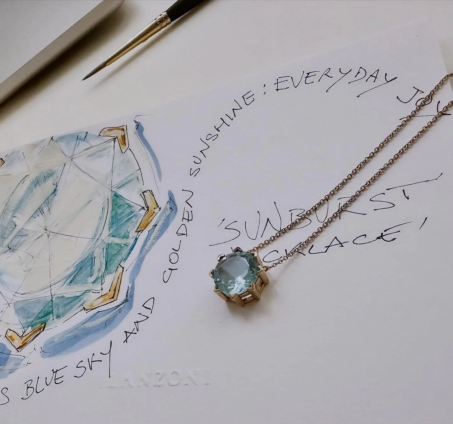 Capturing the essence of everyday joy in a single pendant&hellip;simply try me on and feel it ✨

#ilanzonijewelry #sunburstnecklace #sunburst #necklace #finejewelry #jewelrydesign #timeless #goodvibes #colorful #gold #bluesky #sunshine #everydayjewel