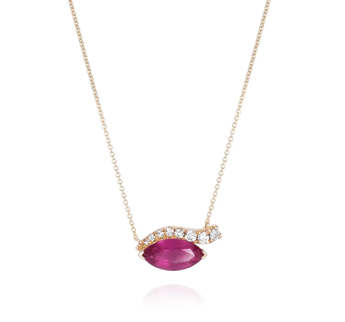 Look Of Love Necklace Pave' - Pink Tourmaline