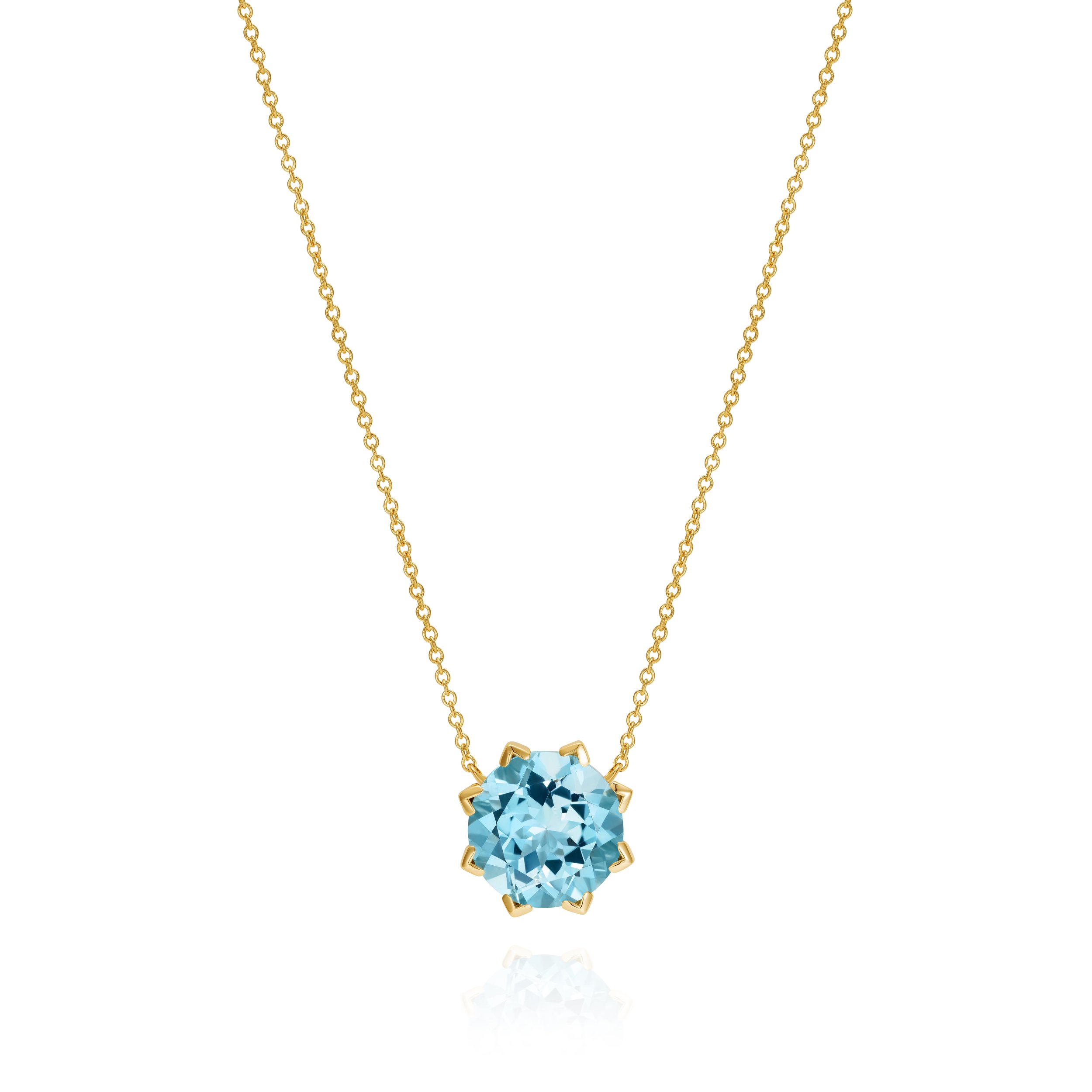 Sunburst Necklace - Sky Blue Topaz