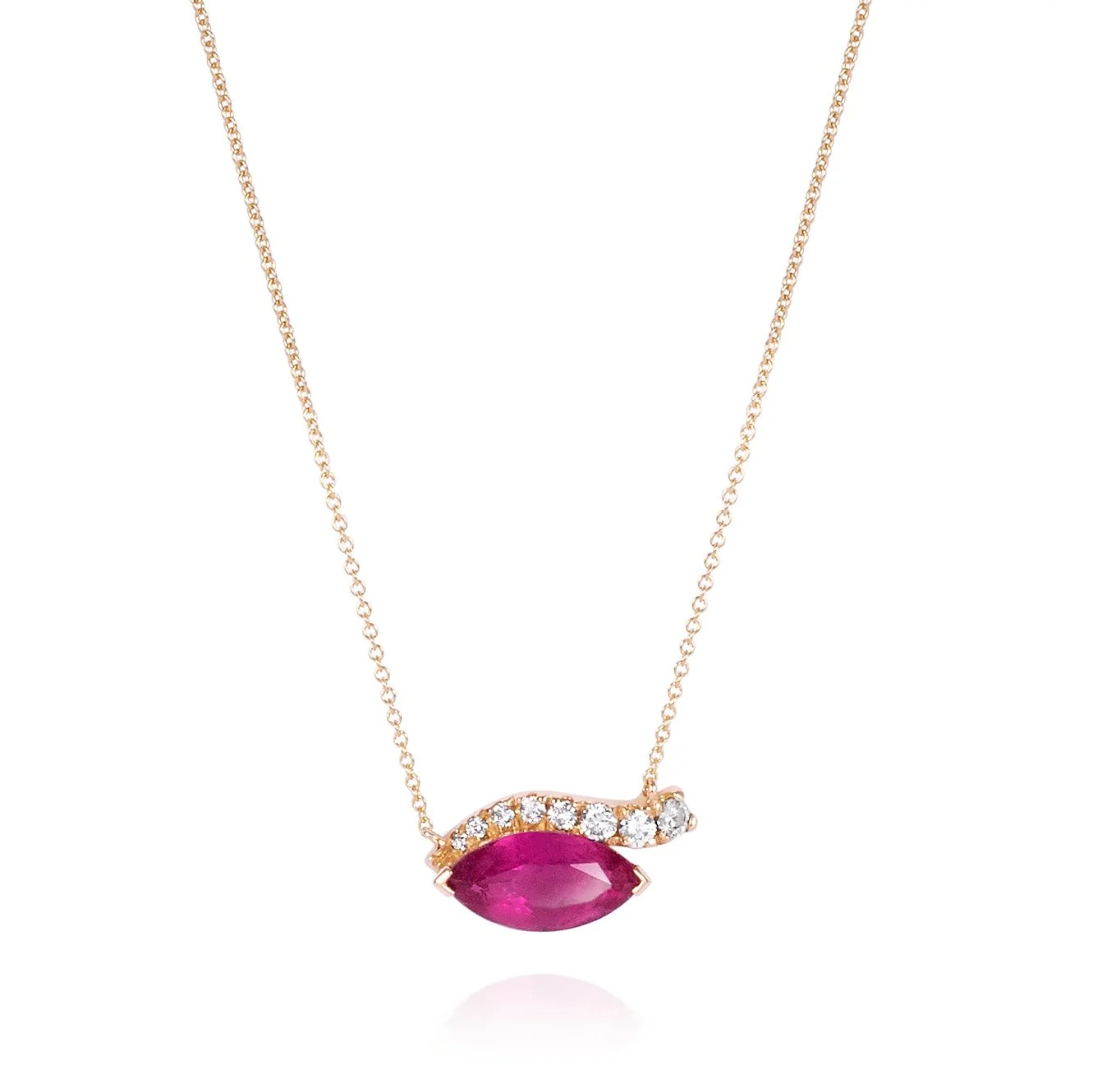 Look Of Love Necklace Pave' - Pink Tourmaline