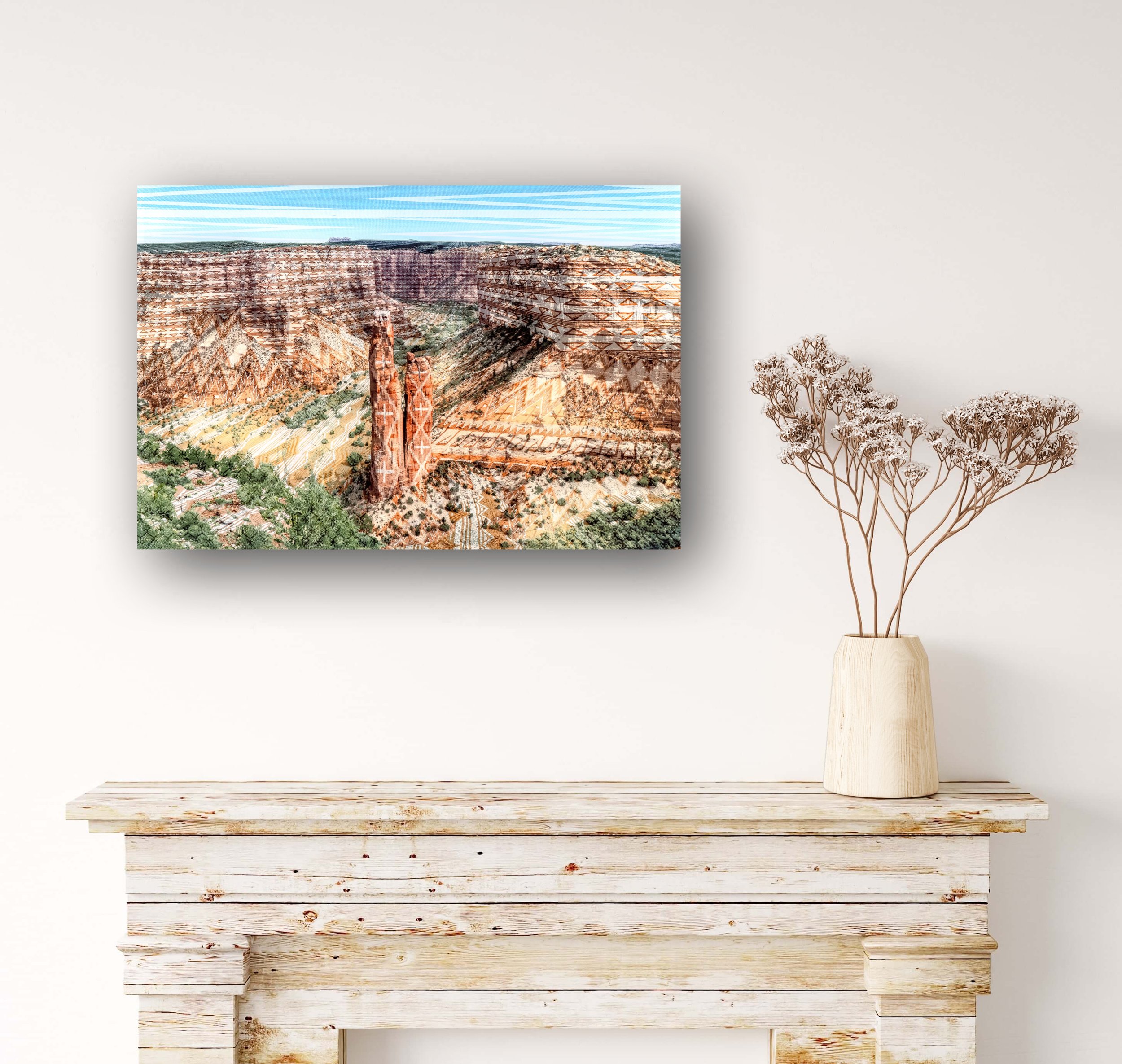 Woven Landscape- Canyon de Chelly, Raymond-Overstreet, Gallery Hozho, room view.jpeg