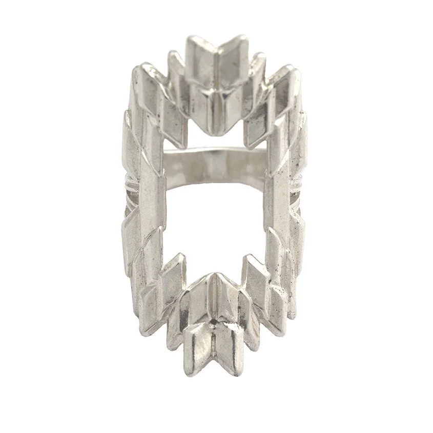 Adrian Standing Elk Pinnecoose, Radiant Textile Ring — Gallery Hózhó