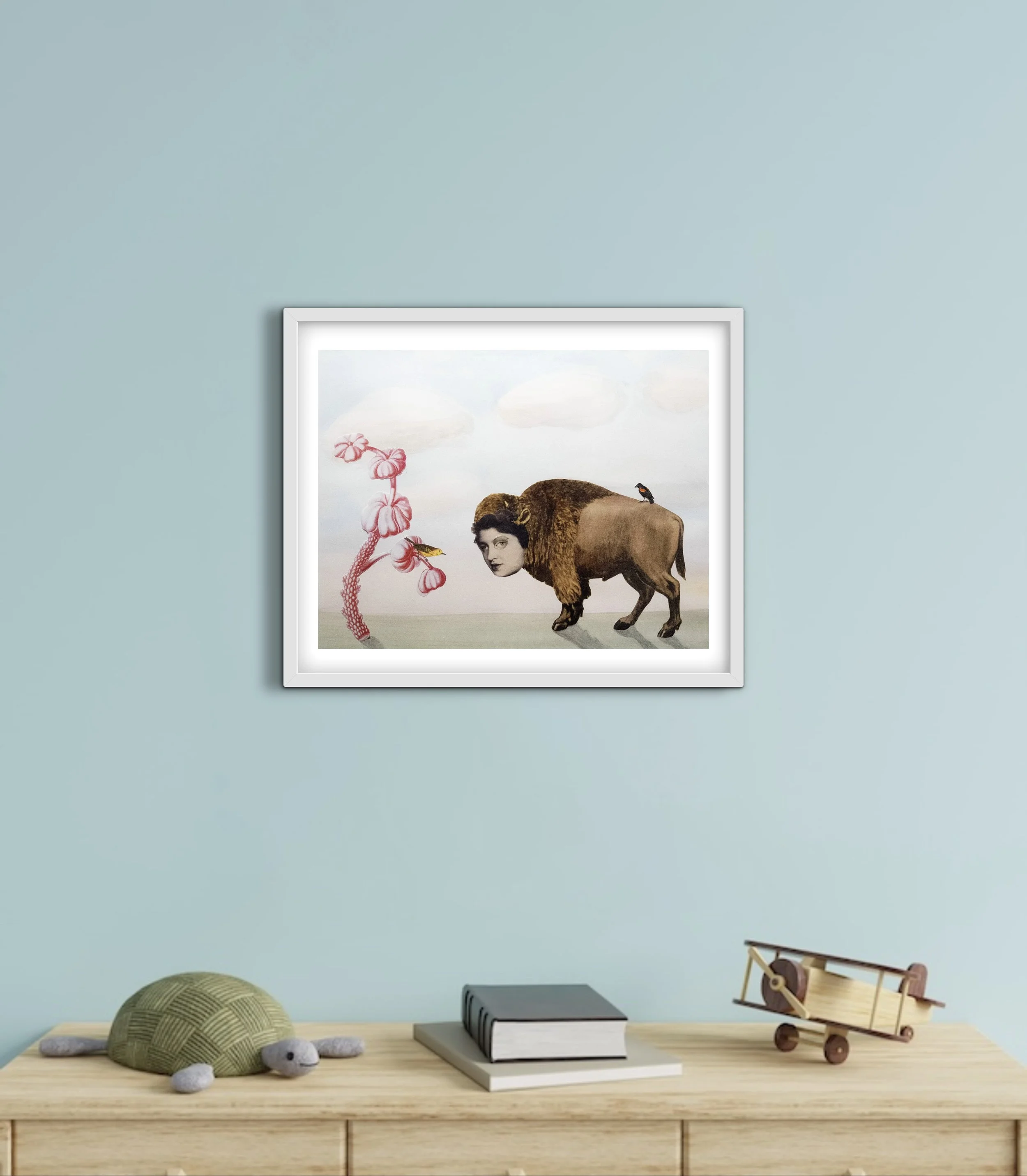 Bison with Birds Suzanne Sbarge, Gallery Hozho, room view.jpg