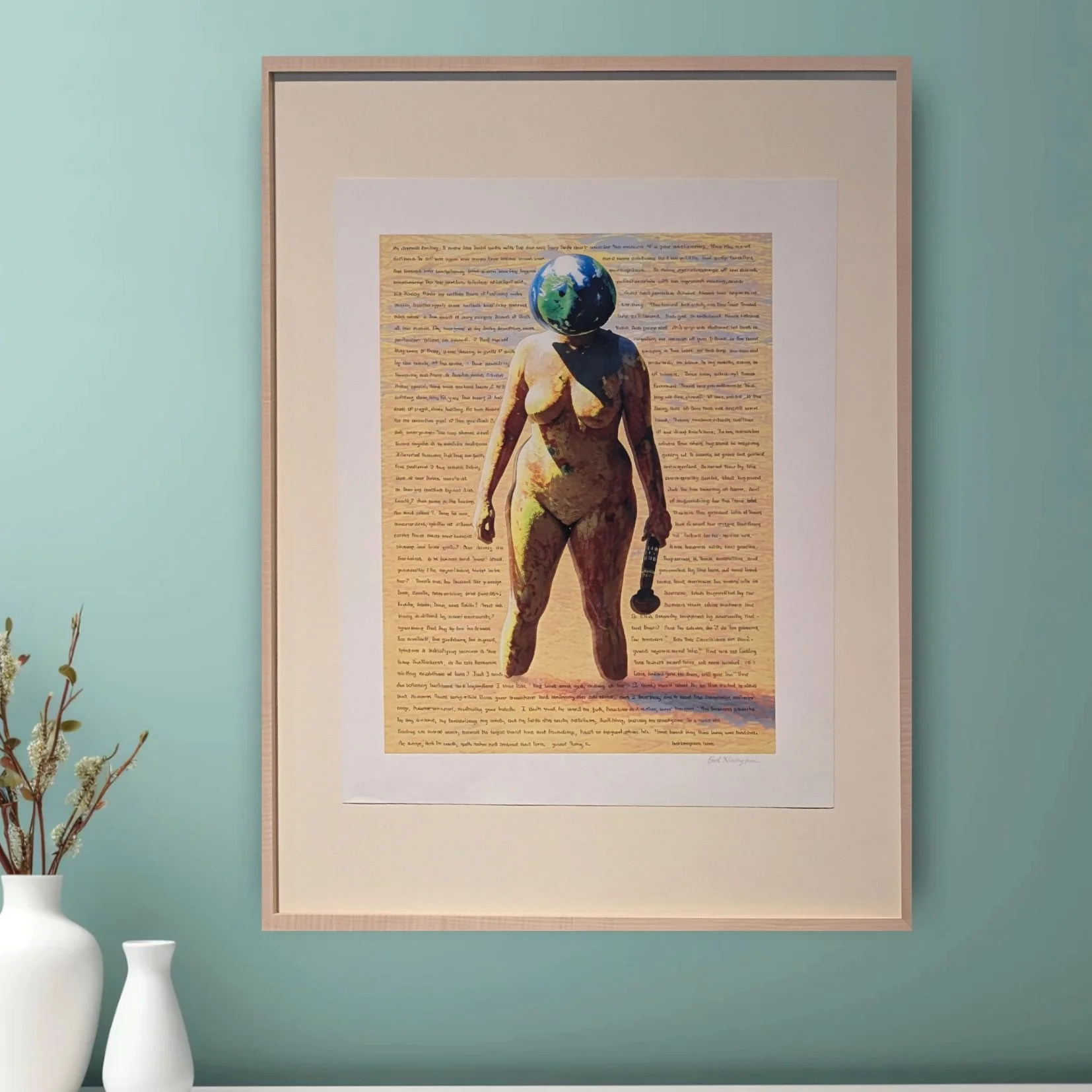 Bob Haozous, My dearest darling, Monotype on Paper, Room View.jpg (Copy)