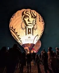 Hot air balloon designed by Virgil Ortiz
