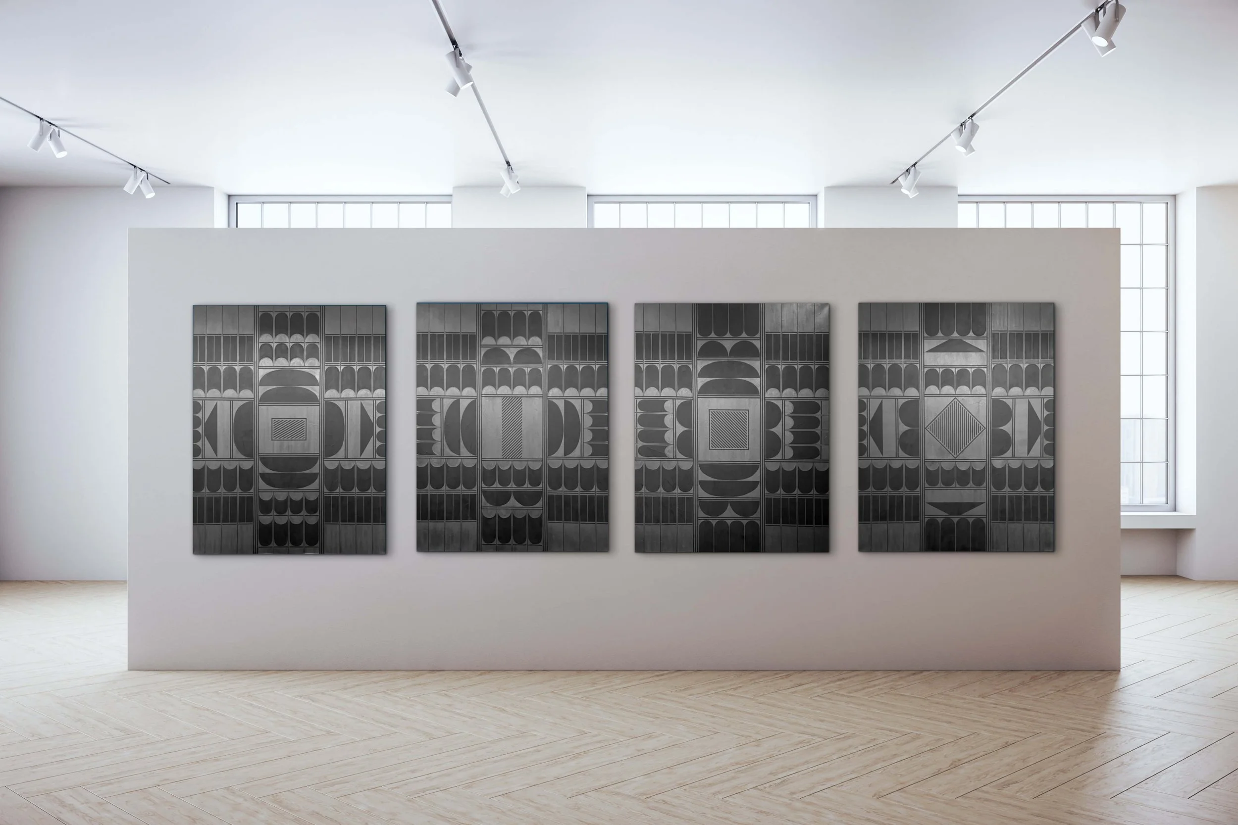 David Naranjo, Room View of 4 large paintings.jpg