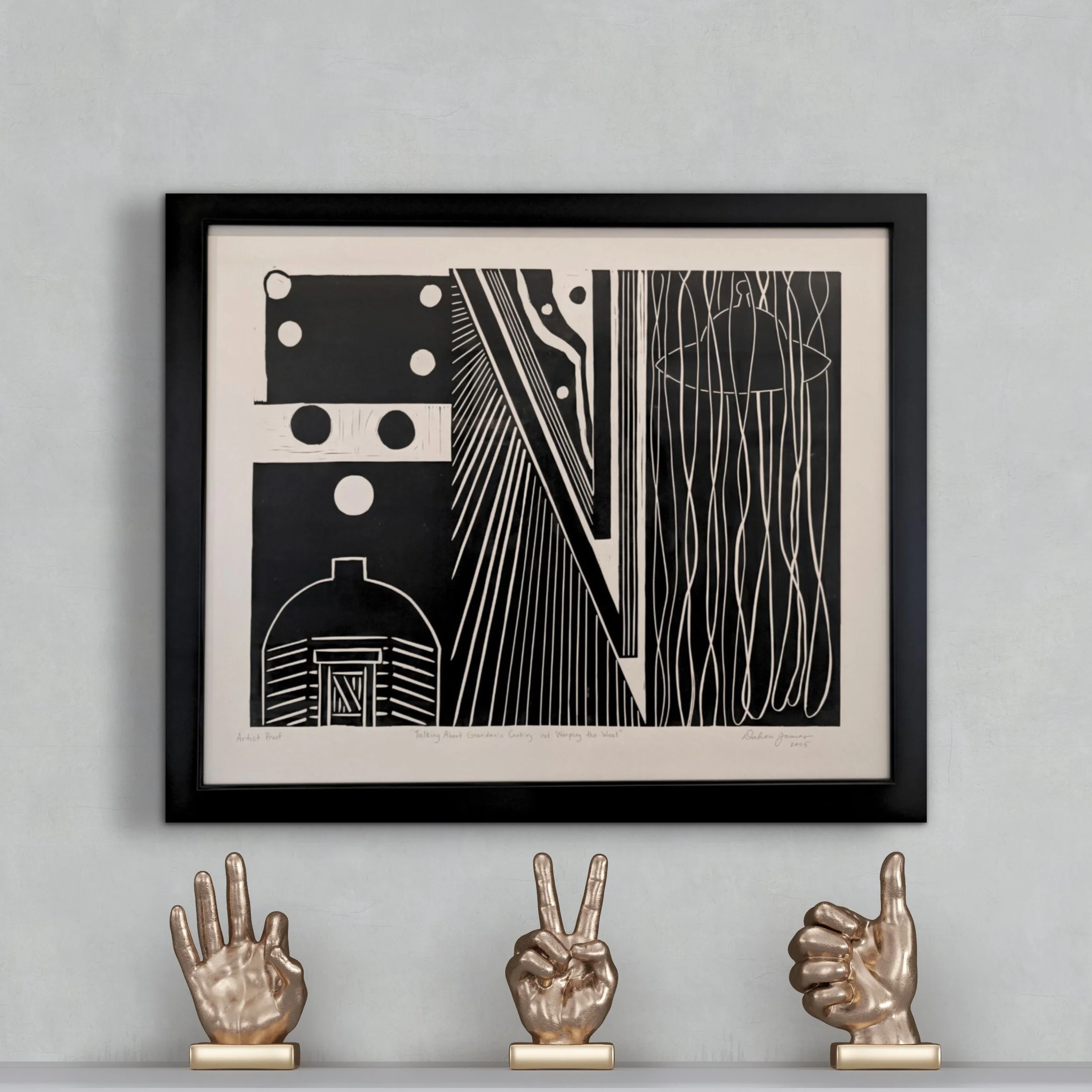 Talking About Grandma's Cooking and Guarding the Wool, Duhon James, Gallery Hozho, room view.jpg