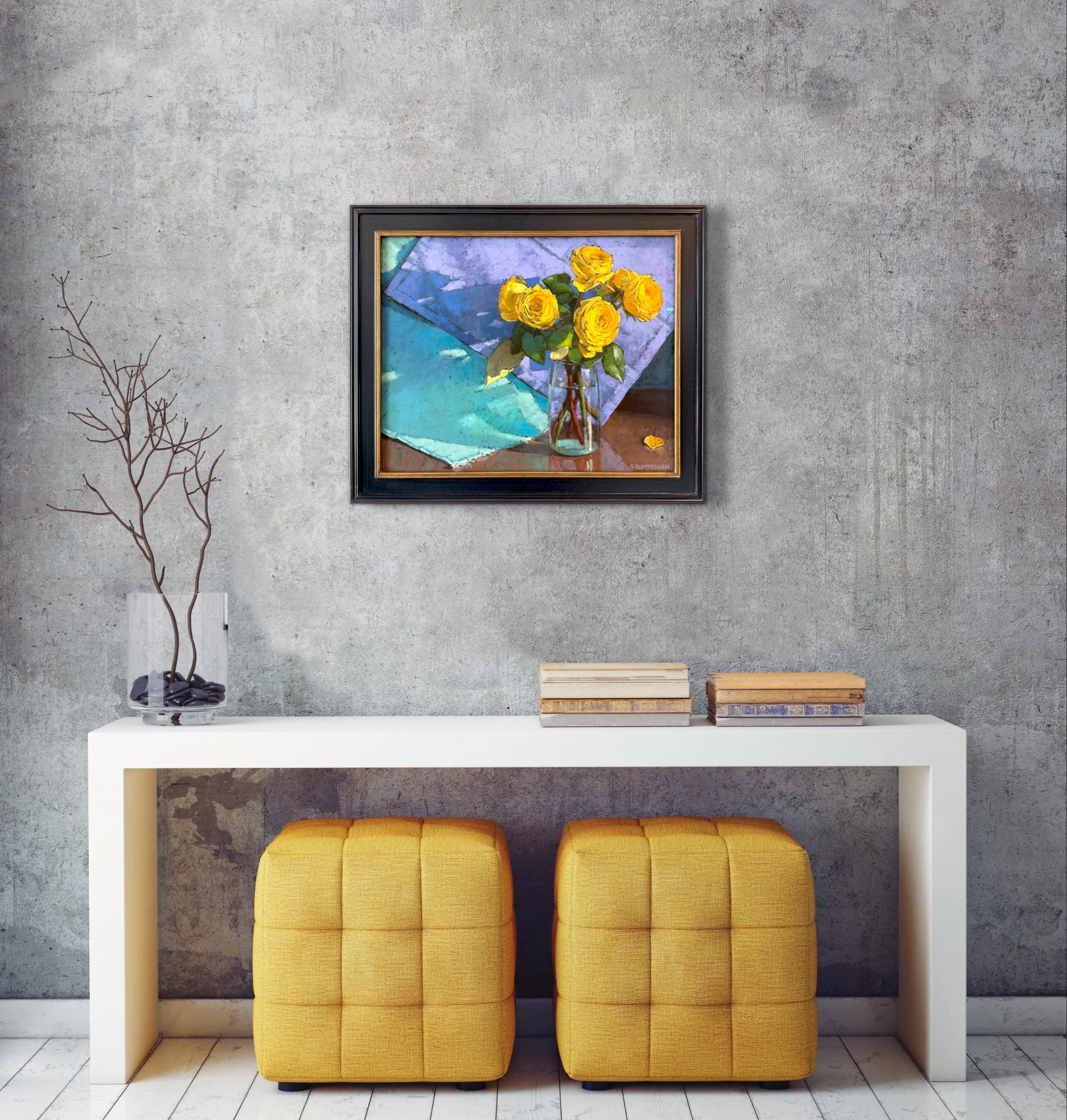 Lemon Yellow with Lavender, Sarah Blumenschein (dpi 72) Gallery Hozho, Room View.jpg