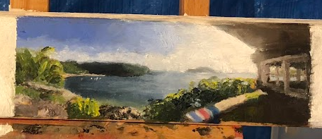 Little Black Shack (Oil on wood)
