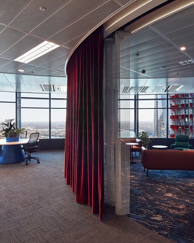 Curves at Cognizant. ⁠
Layered curtains used to divide the space in our latest project at Barangaroo.