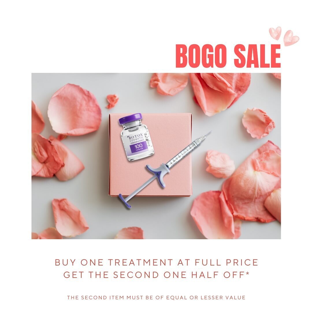 🚨 February Promo Alert 🚨 - For the month of February, buy one treatment at full price and get the second one HALF OFF! Plus, you also earn double Allē points to save on future treatments! Call today to get your appointment before supplies run out! 