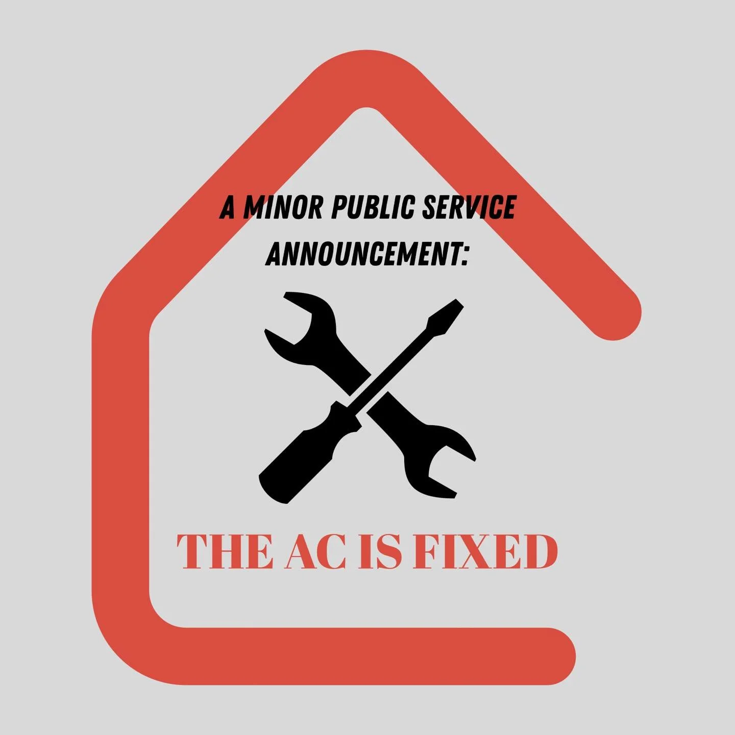 PSA⚠️: the building AC is fixed! 

We&rsquo;re excited to see you this morning for service at 10:30. Come thirty minutes early to enjoy &ldquo;coffee &amp; connect&rdquo;. 

Don&rsquo;t forget! After service we are having a Family Matters meeting. 

