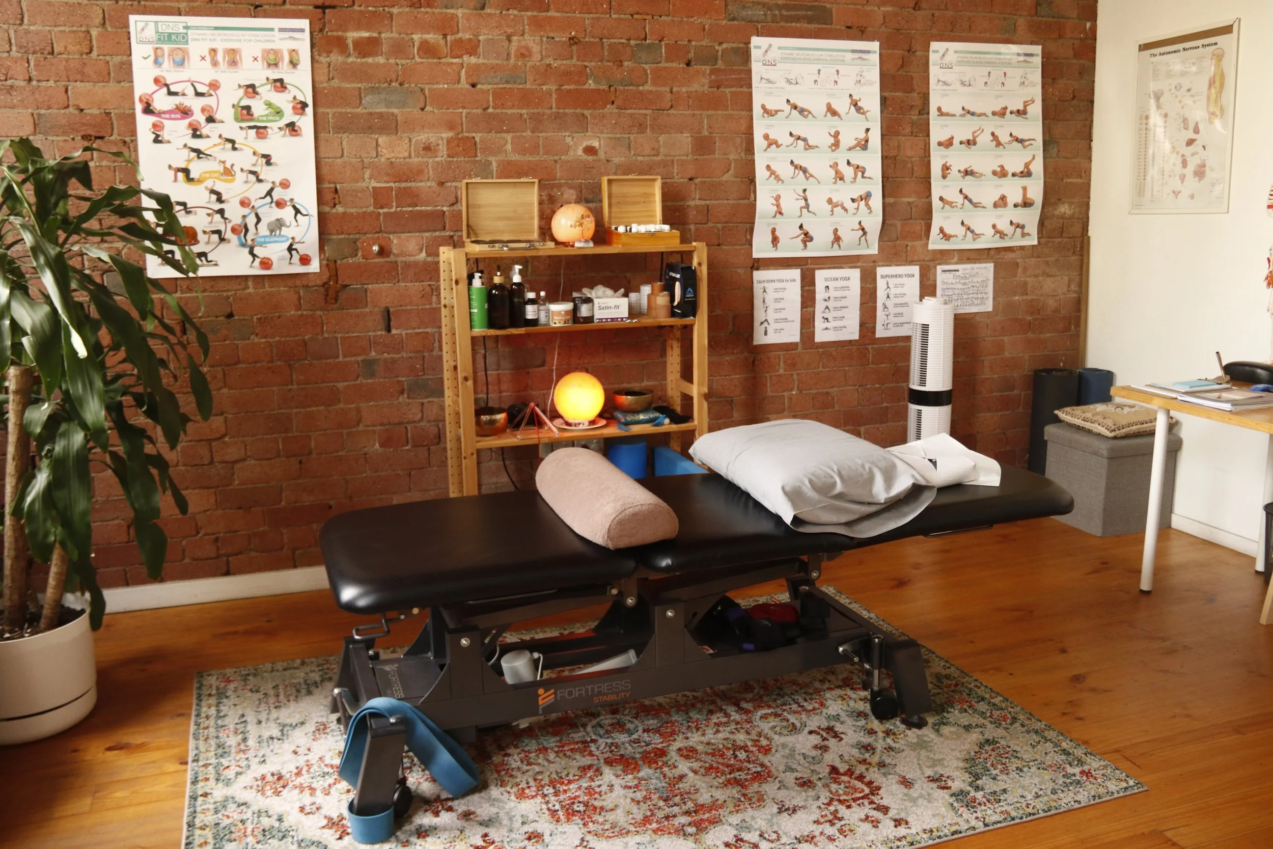 Physiotherapy treatment room at Lionheart Integrative Therapies in Collingwood used for movement assessment and manual therapy.