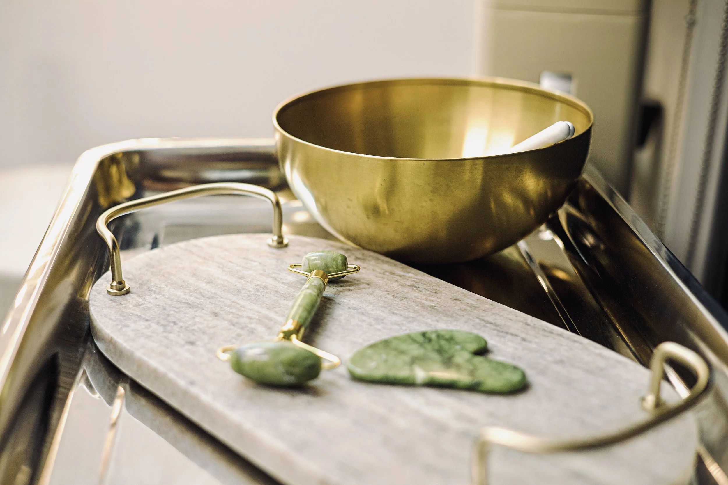 Set up for facial including tools