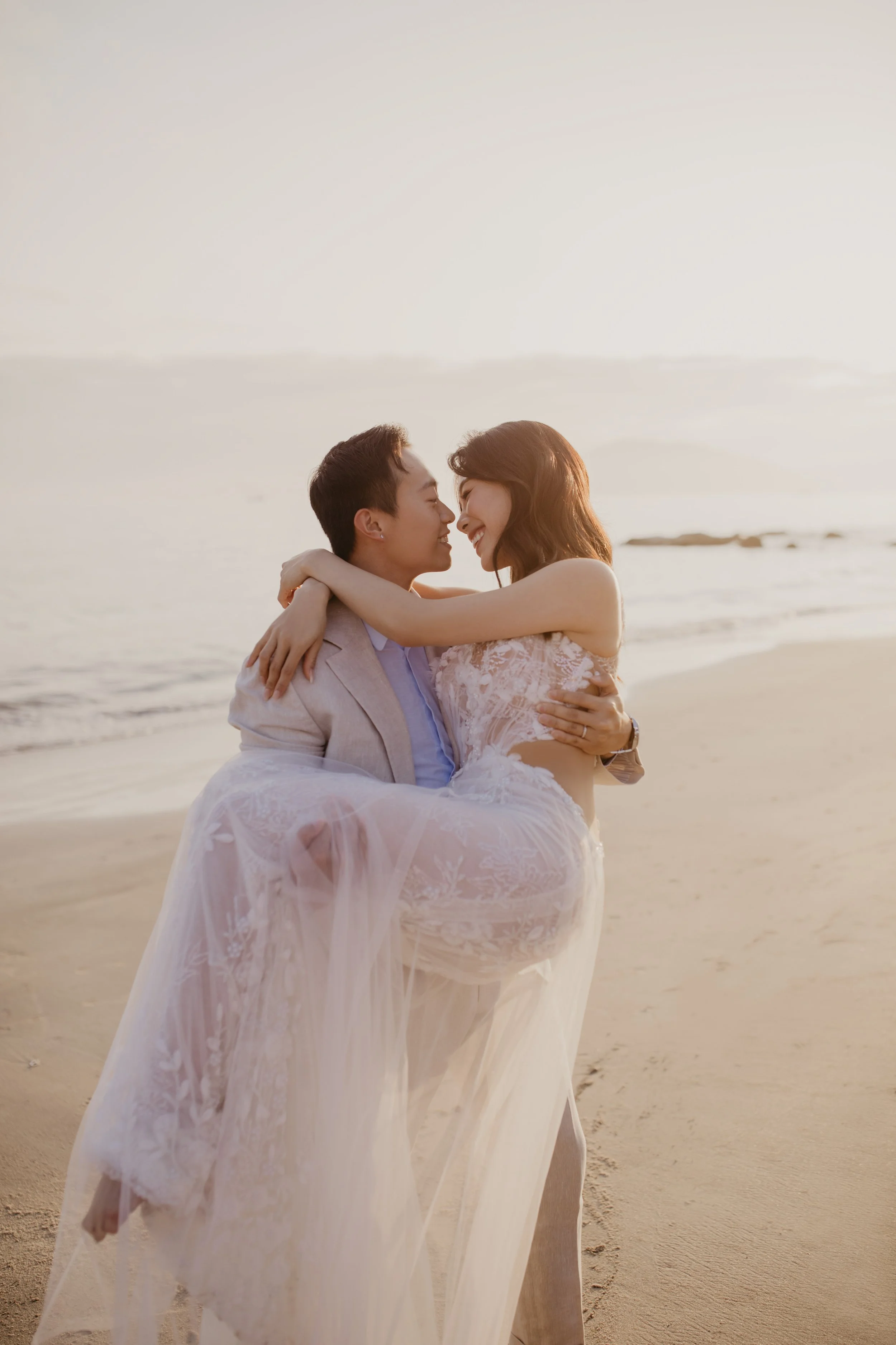 Romantic &amp; Ethereal Beach Prewedding Shoot in Hong Kong | Rosalie &amp; Jack