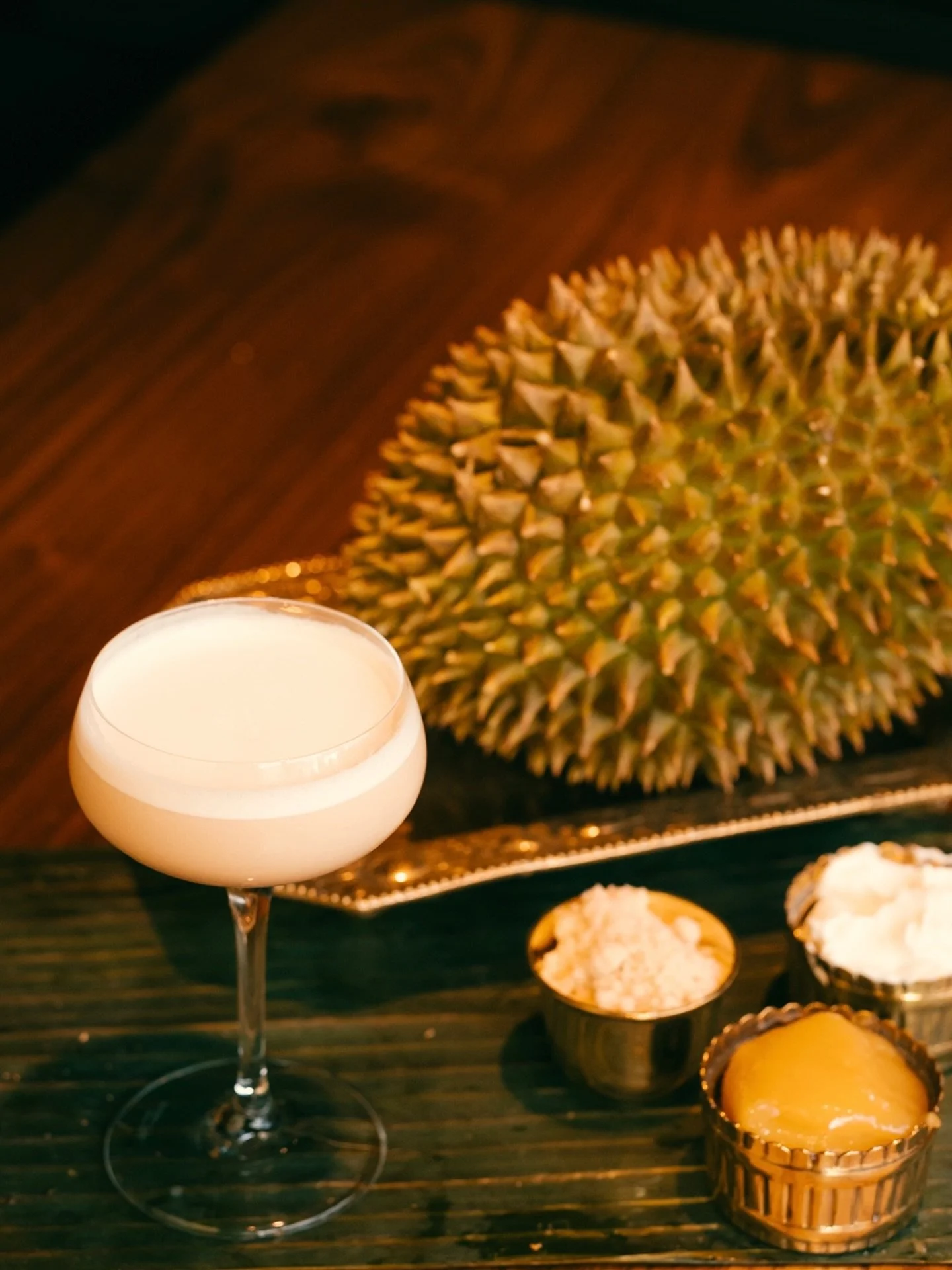 👑🍈 ALL HAIL THE KING OF FRUIT 🍈👑

Creamy 🥛
Nutty 🌰
Rich 😌

NUTTY &amp; CREAMY: Big durian energy with cognac warmth 🥃 walnutty nocino 🌰 brown sugar sweetness 🍯 lemon curd zing 🍋 Greek yogurt silkiness 🥄 and a little durian candy on top 🍬