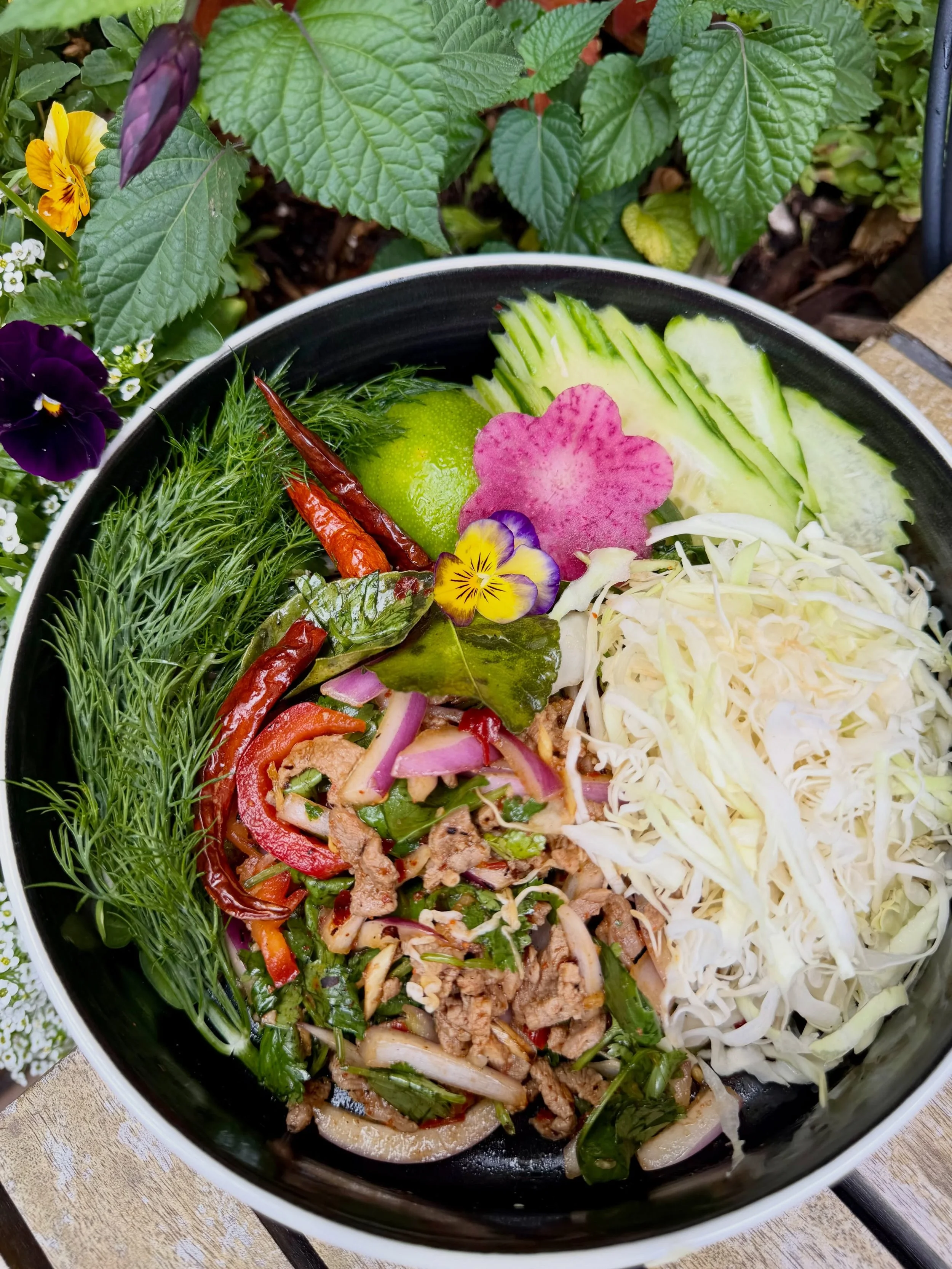 LAAB PED IS HERE AND SHE&rsquo;S NOT QUIET 🦆🌶️🔥

Minced @mapleleaffarms duck. Lime. Herbs. Crunchy makrut leaf. Roasted rice powder. Dry Thai chili. A little anchovy funk. A lot of attitude.

This is the kind of dish that makes you sweat a little,