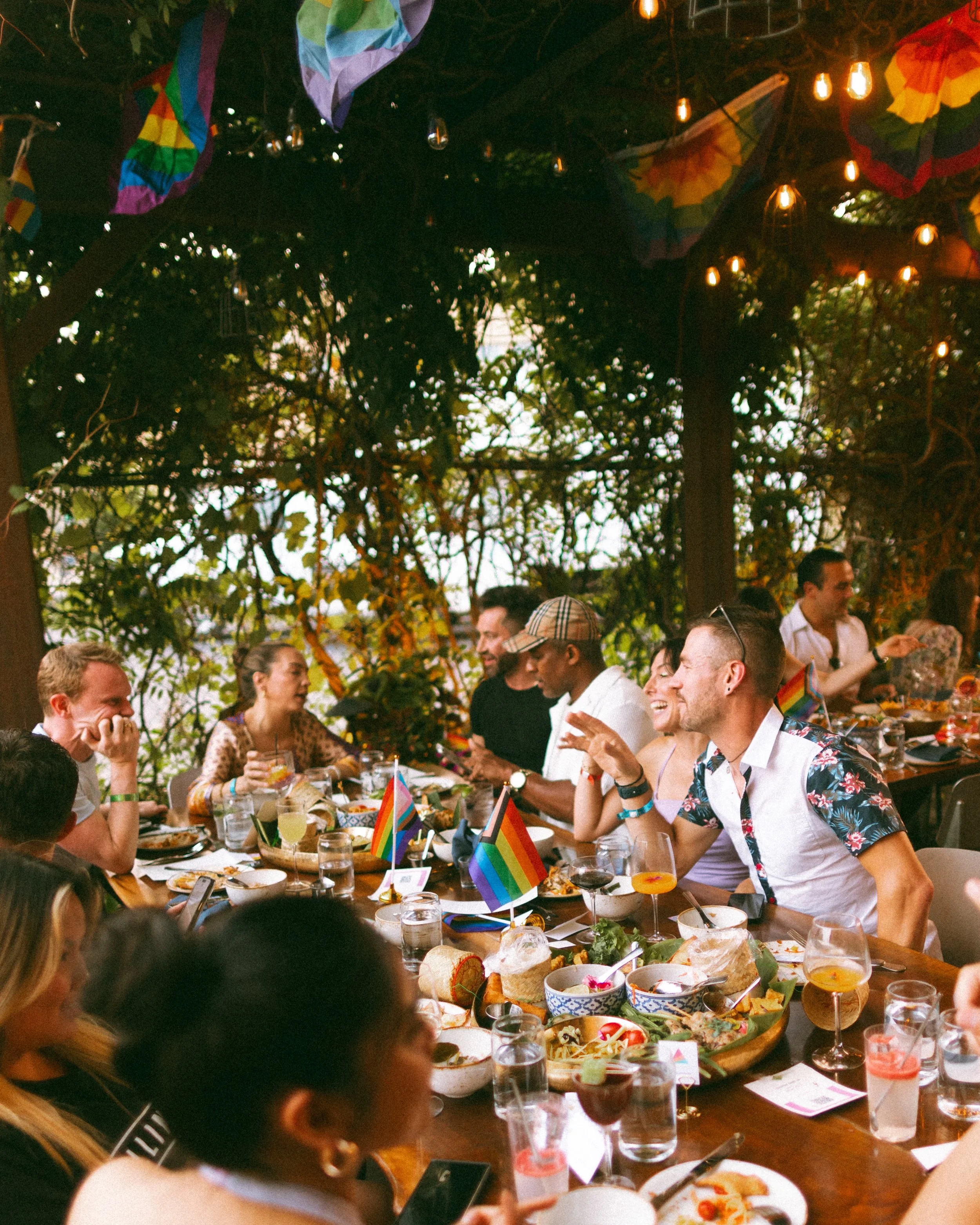 Already past midsummer?! ☀️ Feels like summer just started.

Throwing it back to one of our favorite Summer Tuesdays last year&mdash;two events, two DJs (@soundsbytodd / @dvdpck), one packed patio. 🎧🍸🌈 We had our cocktail launch and our Pride dinn