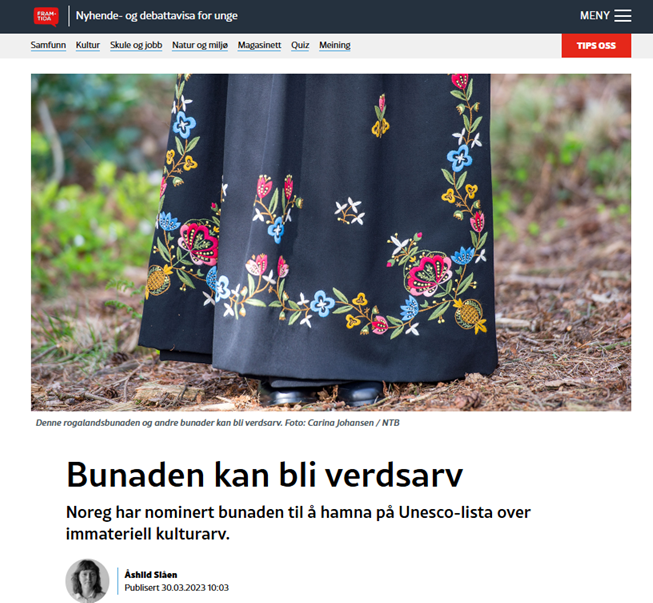 Bunad kan bli verdsarv