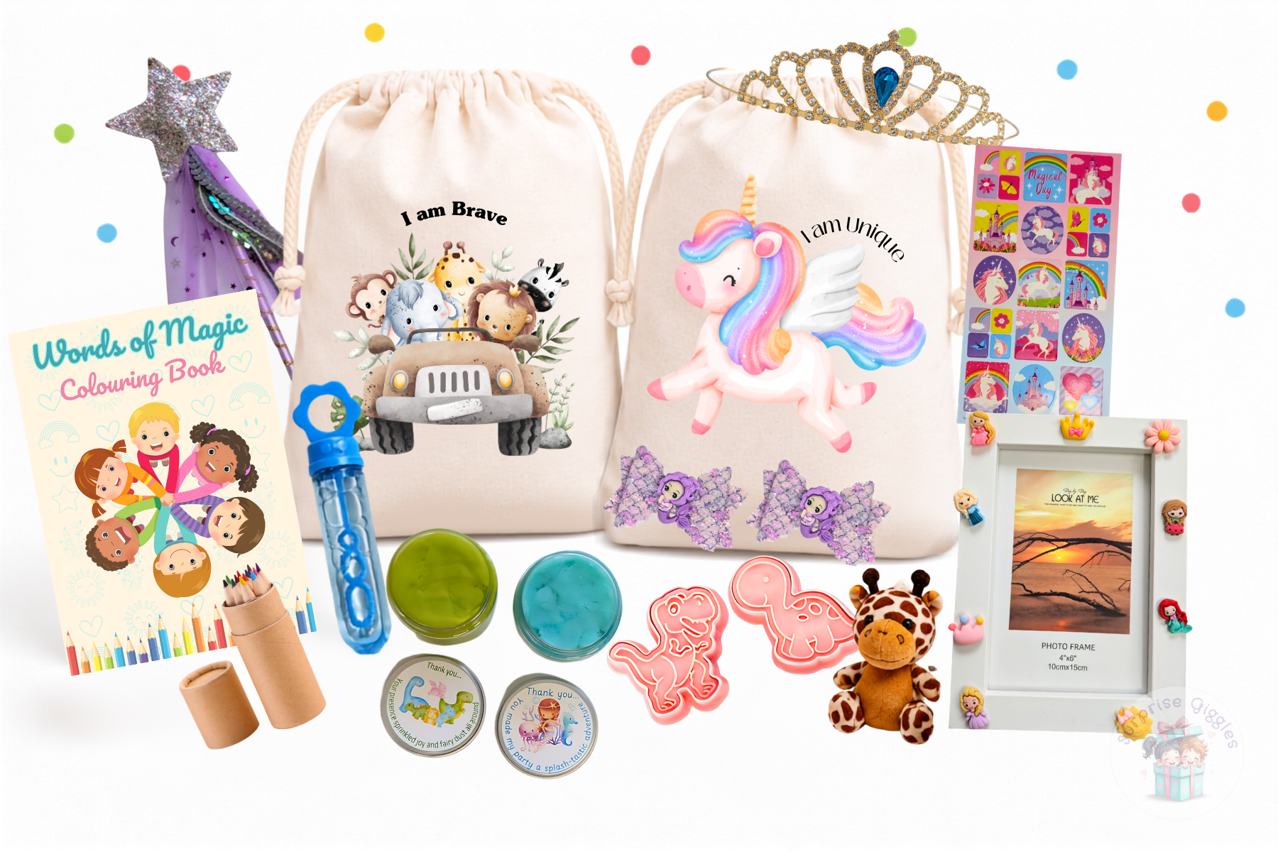 personalised party supplies with surprise giggles 