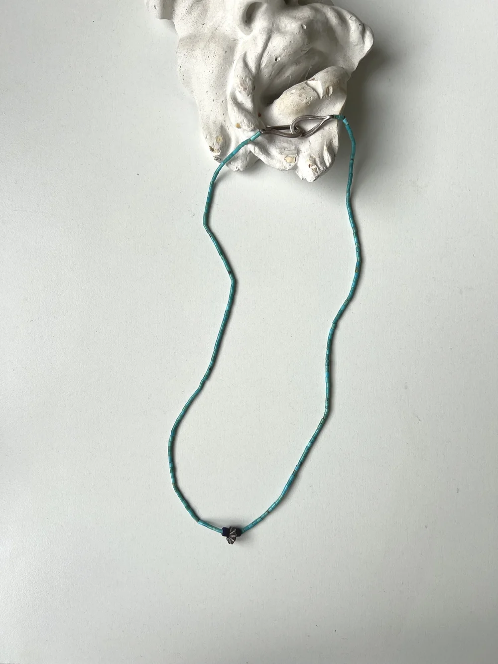 Larry Smith Turquoise Beads Necklace with Silver Hook - シルバー  