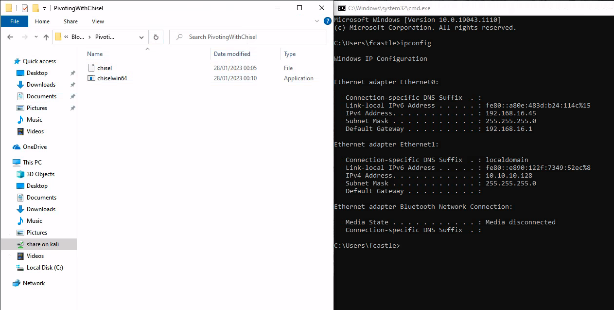 Part 1 Using Chisel with a Socks5 proxy and Proxychains for Pivoting