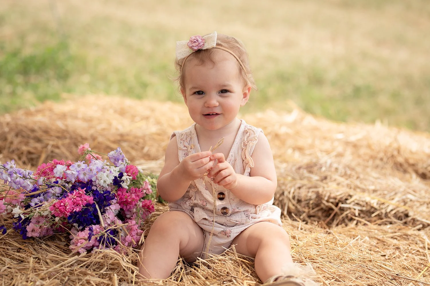 baby photoshoot at the confetti flower field Pershore