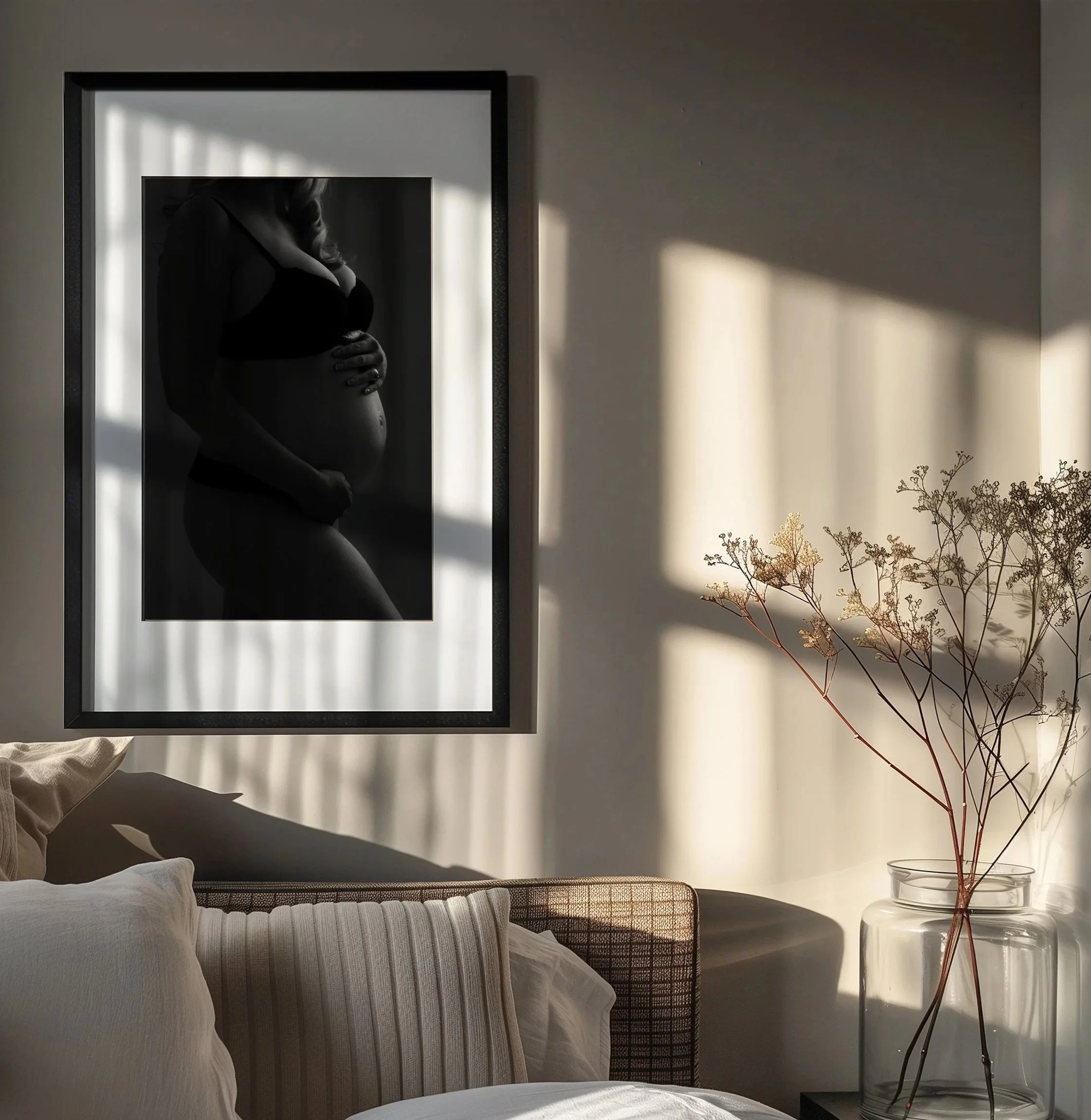 maternity wall art displayed in a home in Cheltenham picture taken by Magda O Photography
