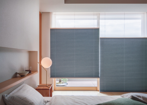 View of TOSO Pleated Blinds for Scandinavian Bedroom | softhome