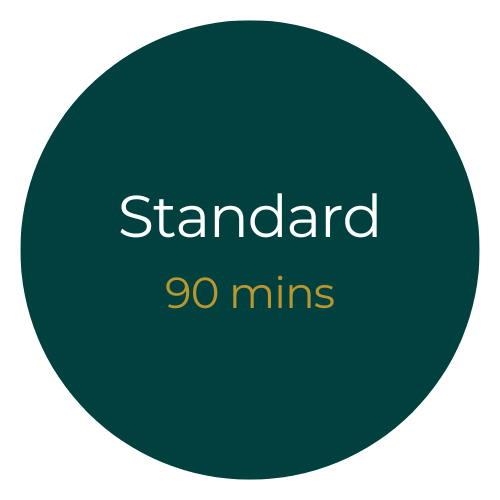 Green circular sign indicating a counseling session lasting 90 minutes.