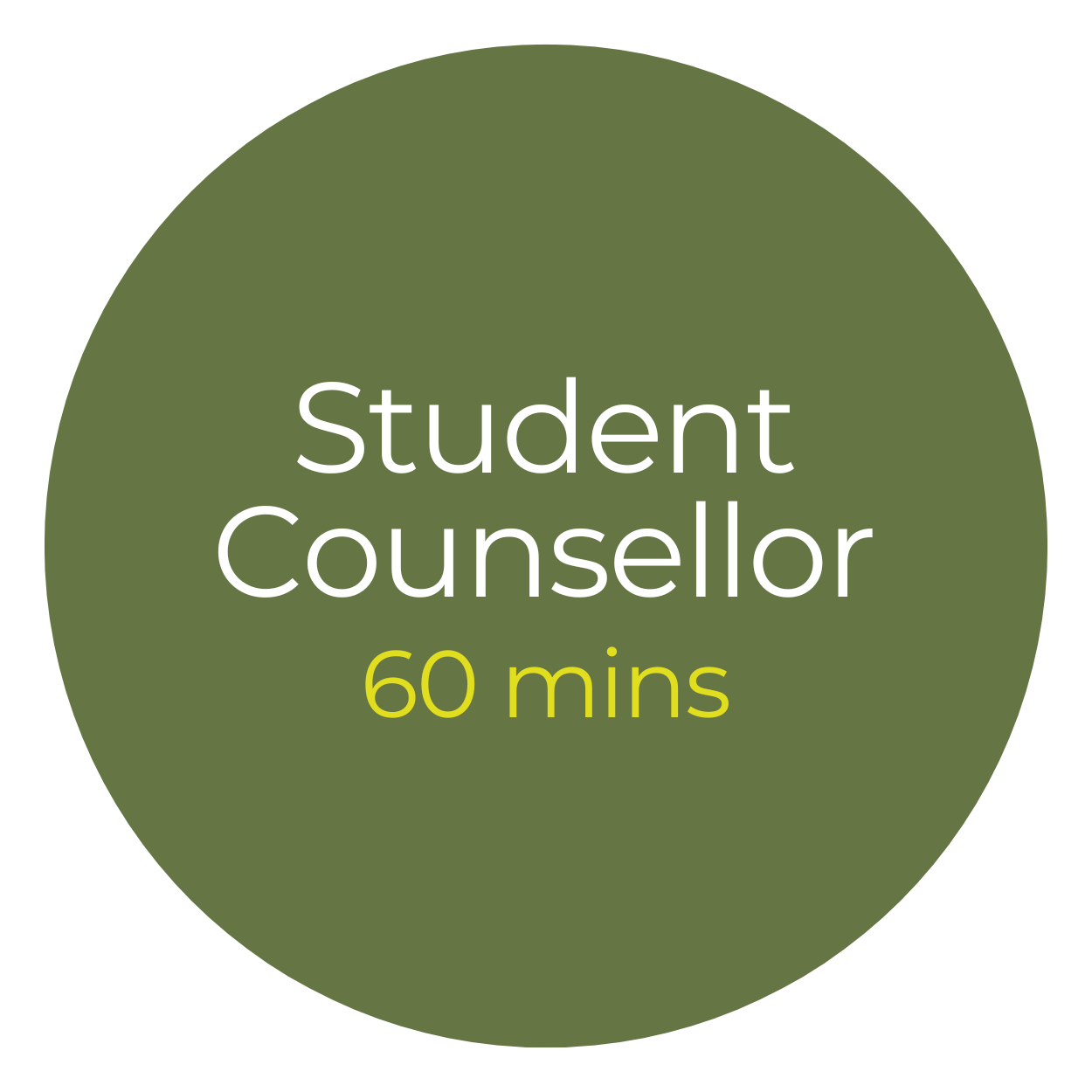 Green circle with white and yellow text that reads 'Fully Funded Counseling 60 mins'.