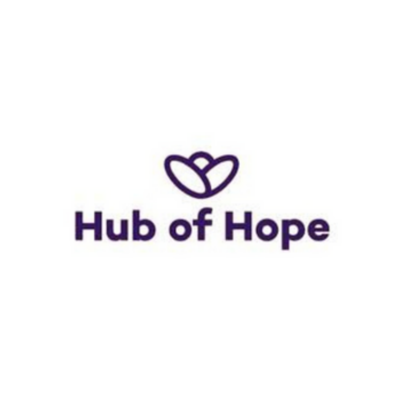 Hub of Hope logo with stylized butterfly icon