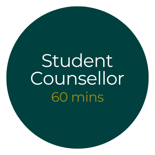 Green circle with white and yellow text that reads 'Fully Funded Counseling 60 mins'.