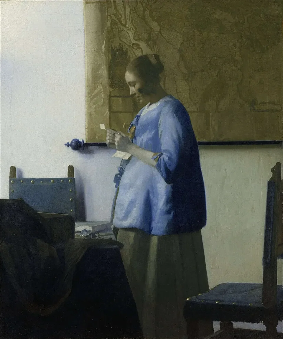 Woman Reading a Letter, Johannes Vermeer, c. 1663, oil on canvas.
