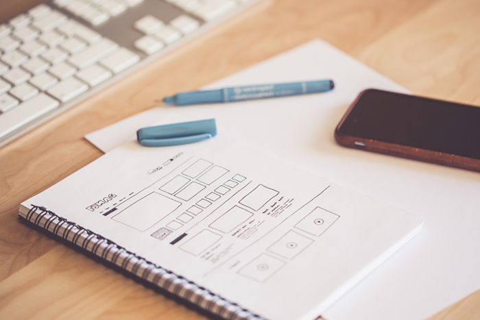 notebook with notes