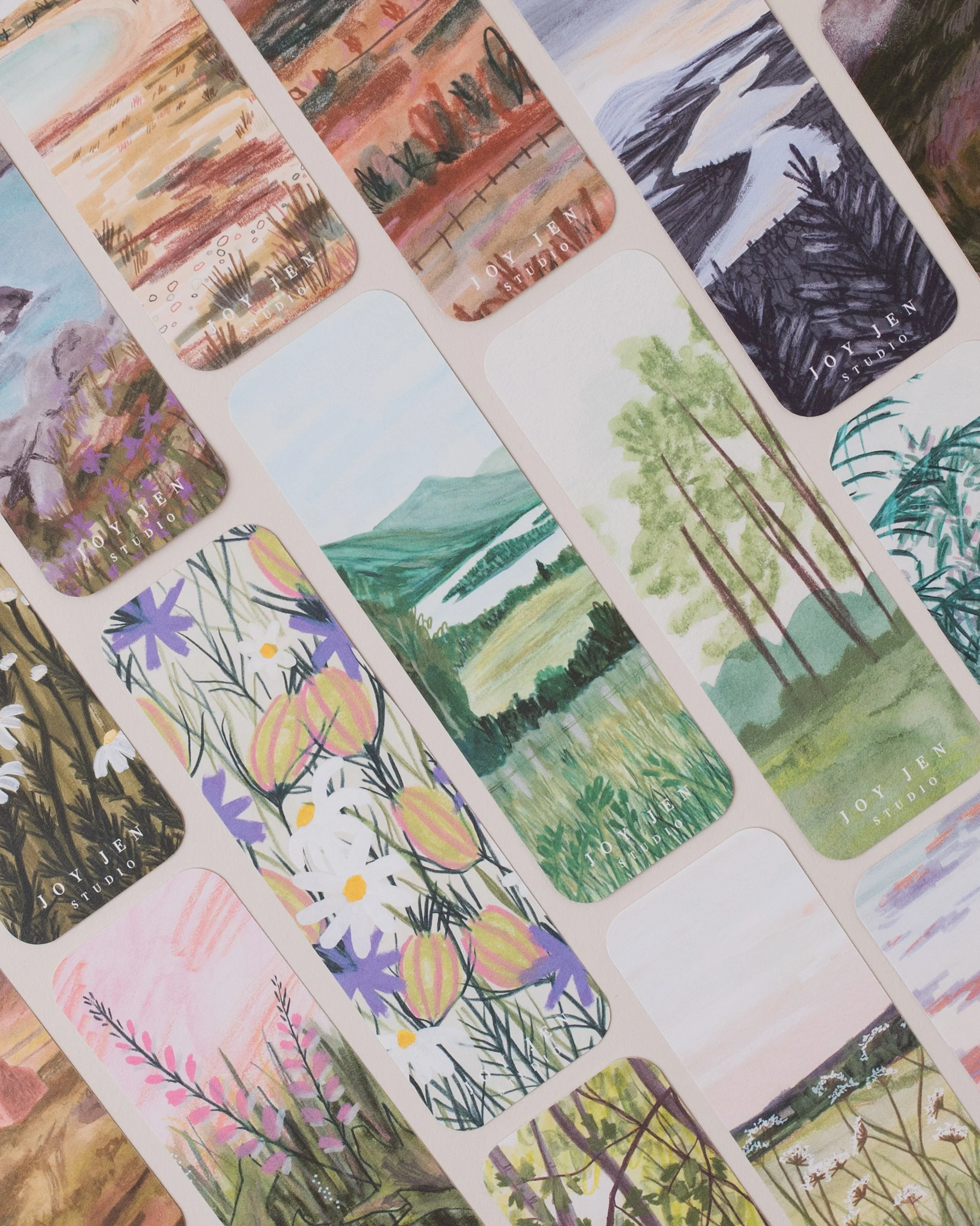 flat lay of assorted bookmarks