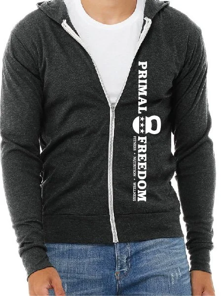 Charcoal Bella + Canvas Zip Hoodie Unisex $40