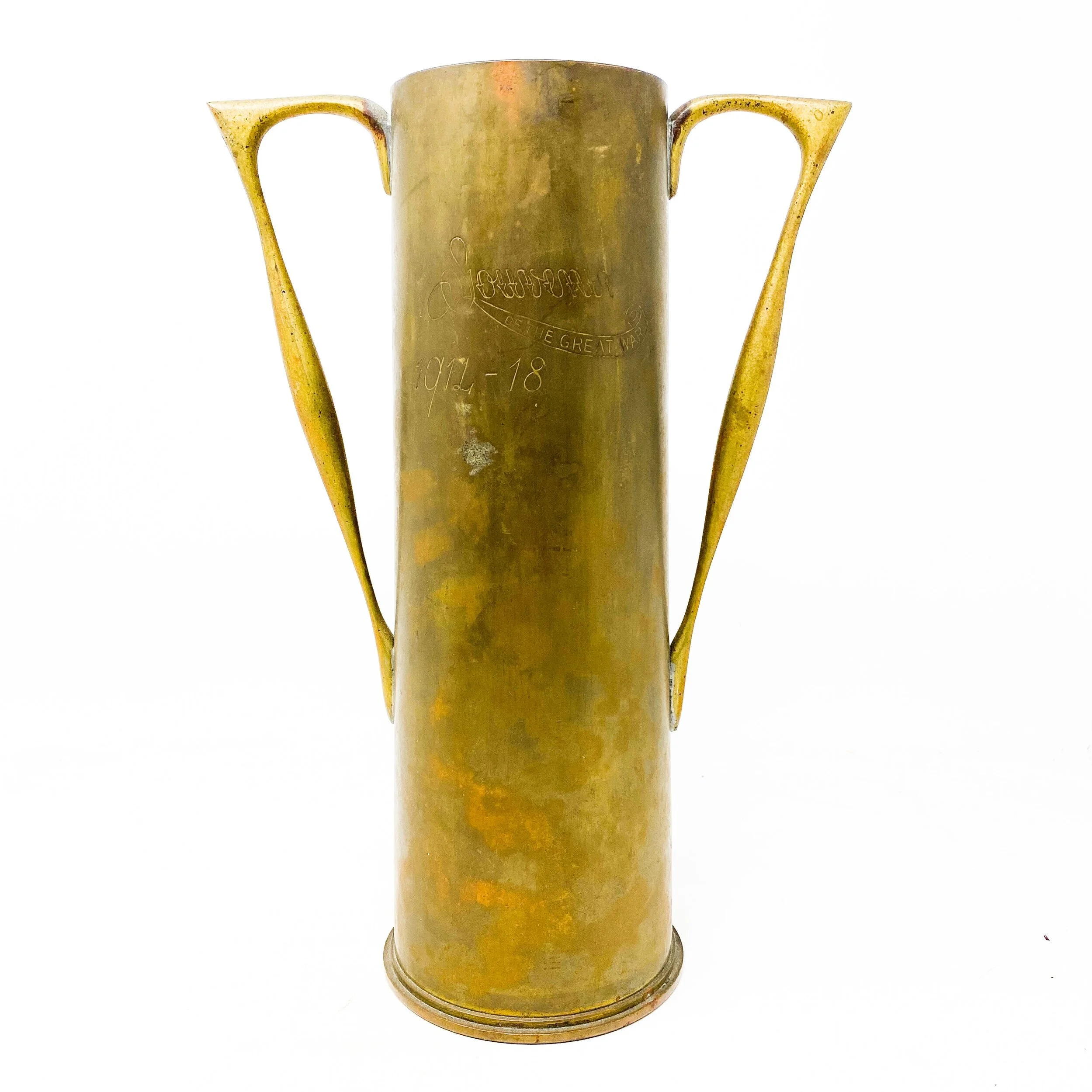 'Souvenir of the Great War' Trench Art British 18 Pounder Artillery Shell Casing