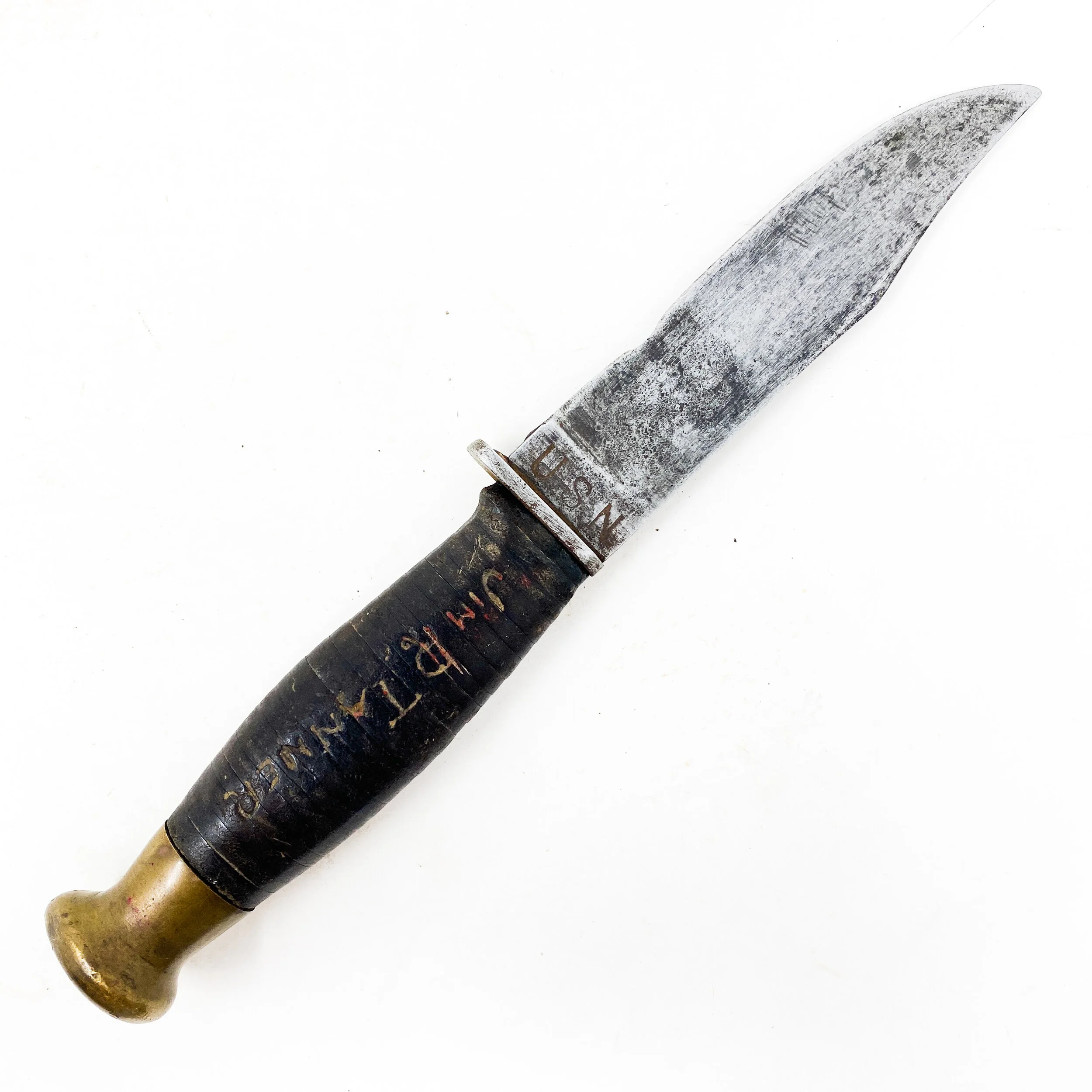 WWII U.S. Navy 'RH PAL 35' Theater Made Customized Knife with Named 'Jim R. Tanner'