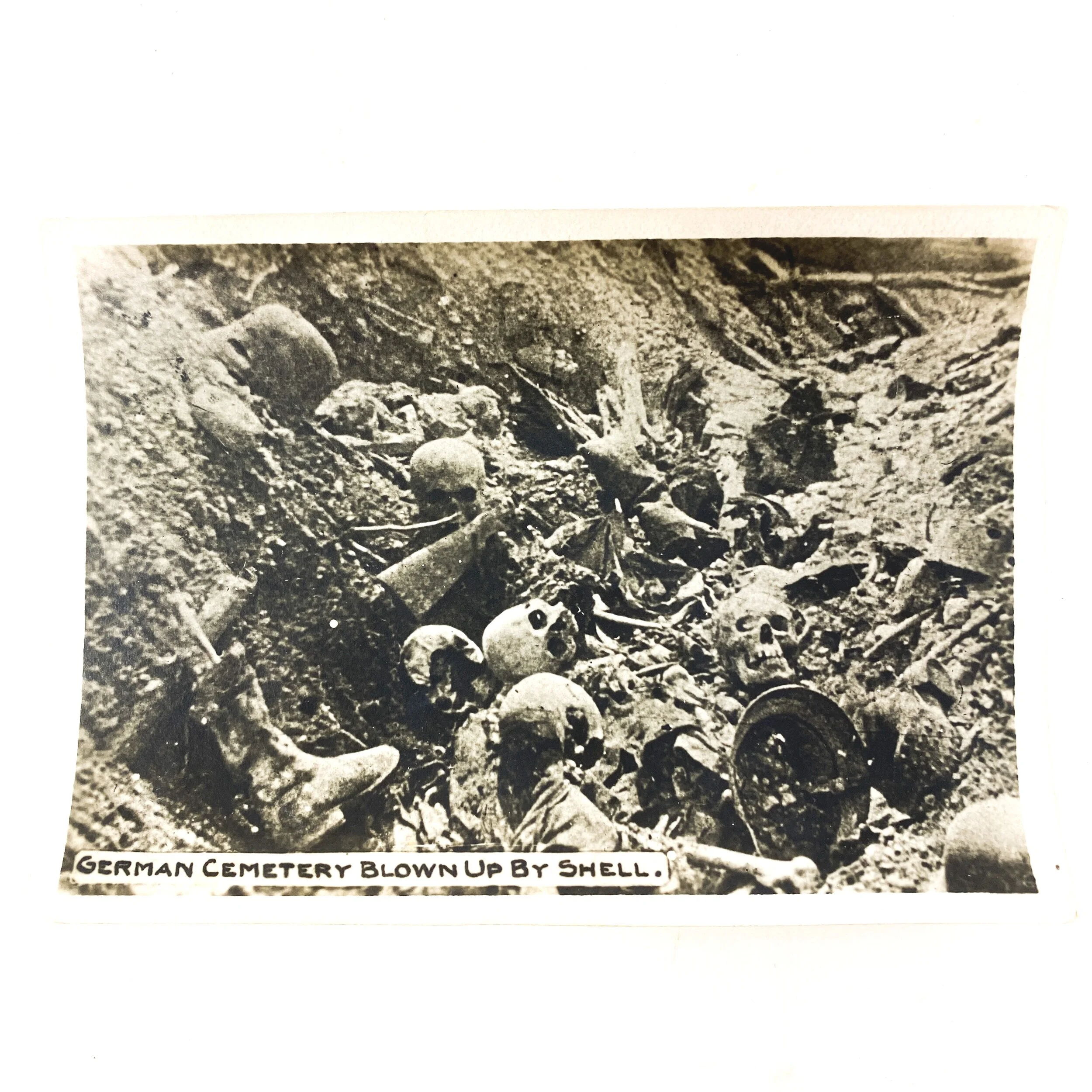 'German Cemetery Blown By Shell' Photograph