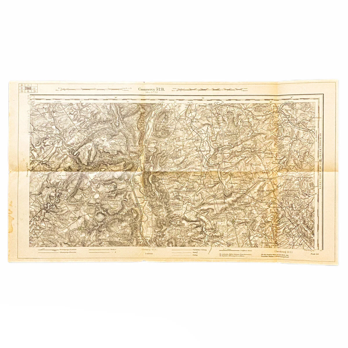 Captured German Combat Map of 'Commercy 52B' France Sector