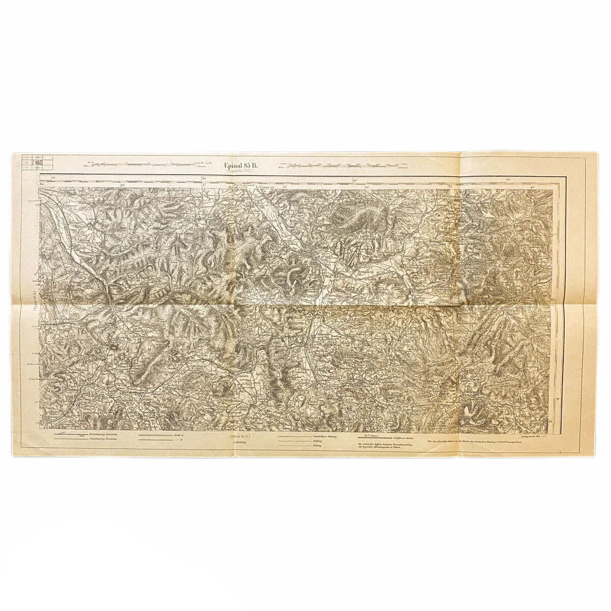 Captured German Combat Map of 'Epinal 85B' France Sector