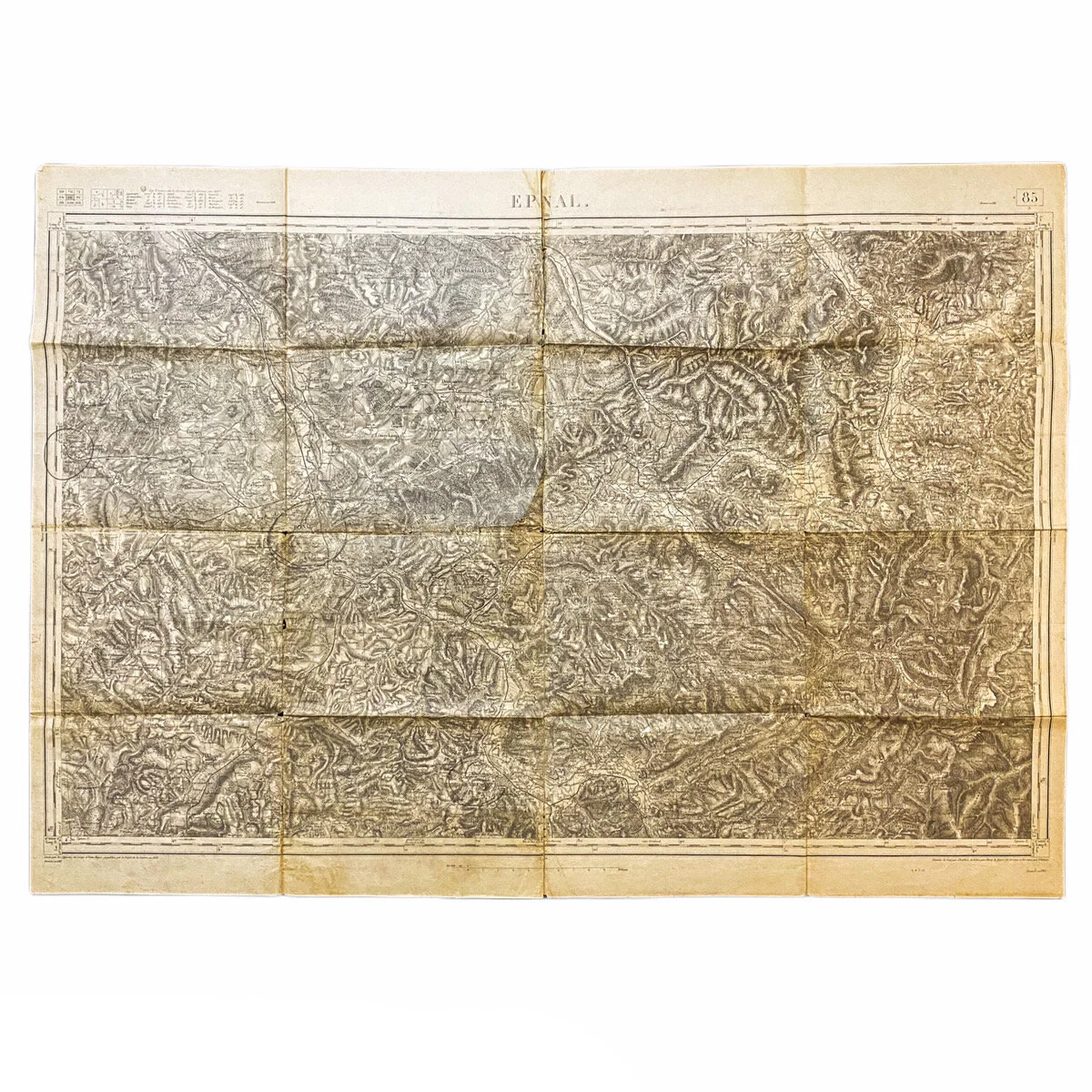 Large Captured German Combat Map of 'Epinal' France Sector