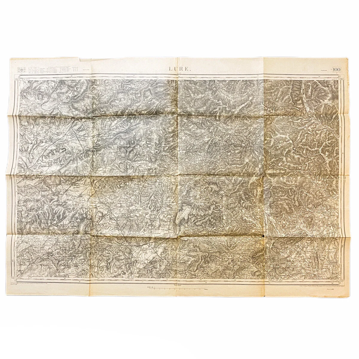 Large Captured German Combat Map of 'Lure 100' France Sector