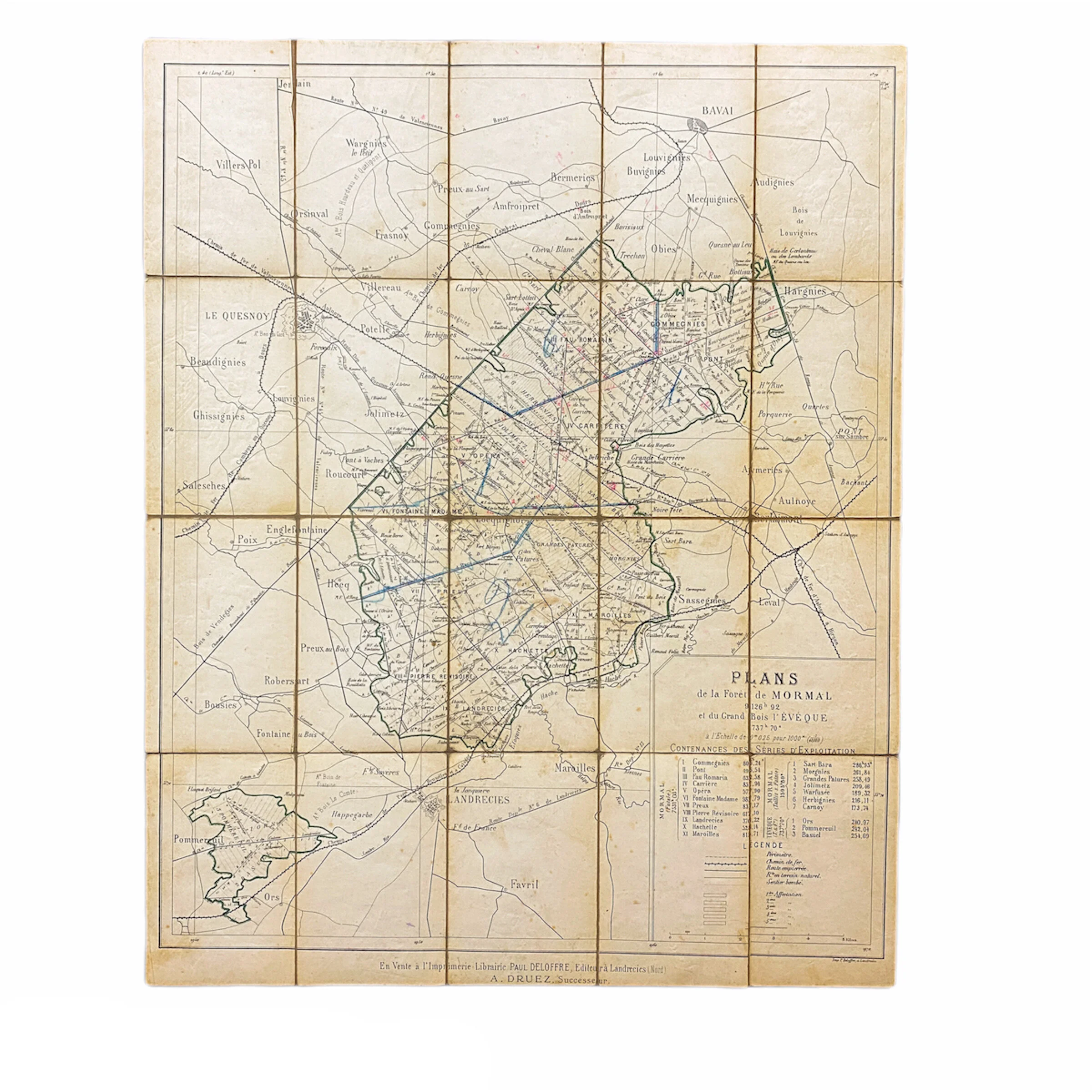 Battle of the Sambre French Field Map of the Mormal Forest